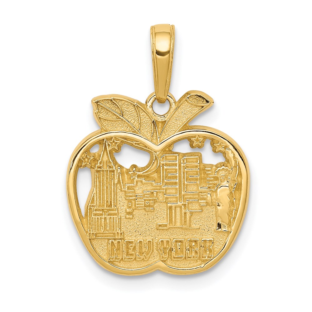 C3076.jpg 14k NEW YORK City Skyline in Apple Pendant - Image 1