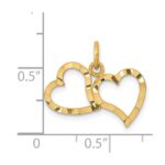 14K Polished Double Heart Pendant - Image 4
