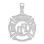 14k White Gold FD MEMBER in Shield Pendant - Image 3
