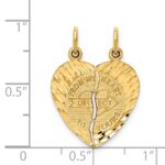 14k 2-Piece Break-apart Diamond-cut FROM MY HEART DIRECT TO YOURS Charm - Image 3