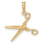 14k 3-D Moveable Scissors Pendant - Image 3