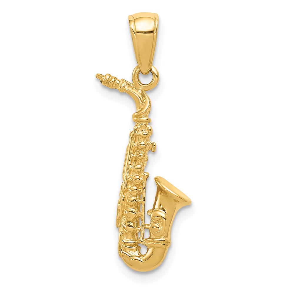 C3135.jpg 14k 3-D Saxophone Pendant - Image 1
