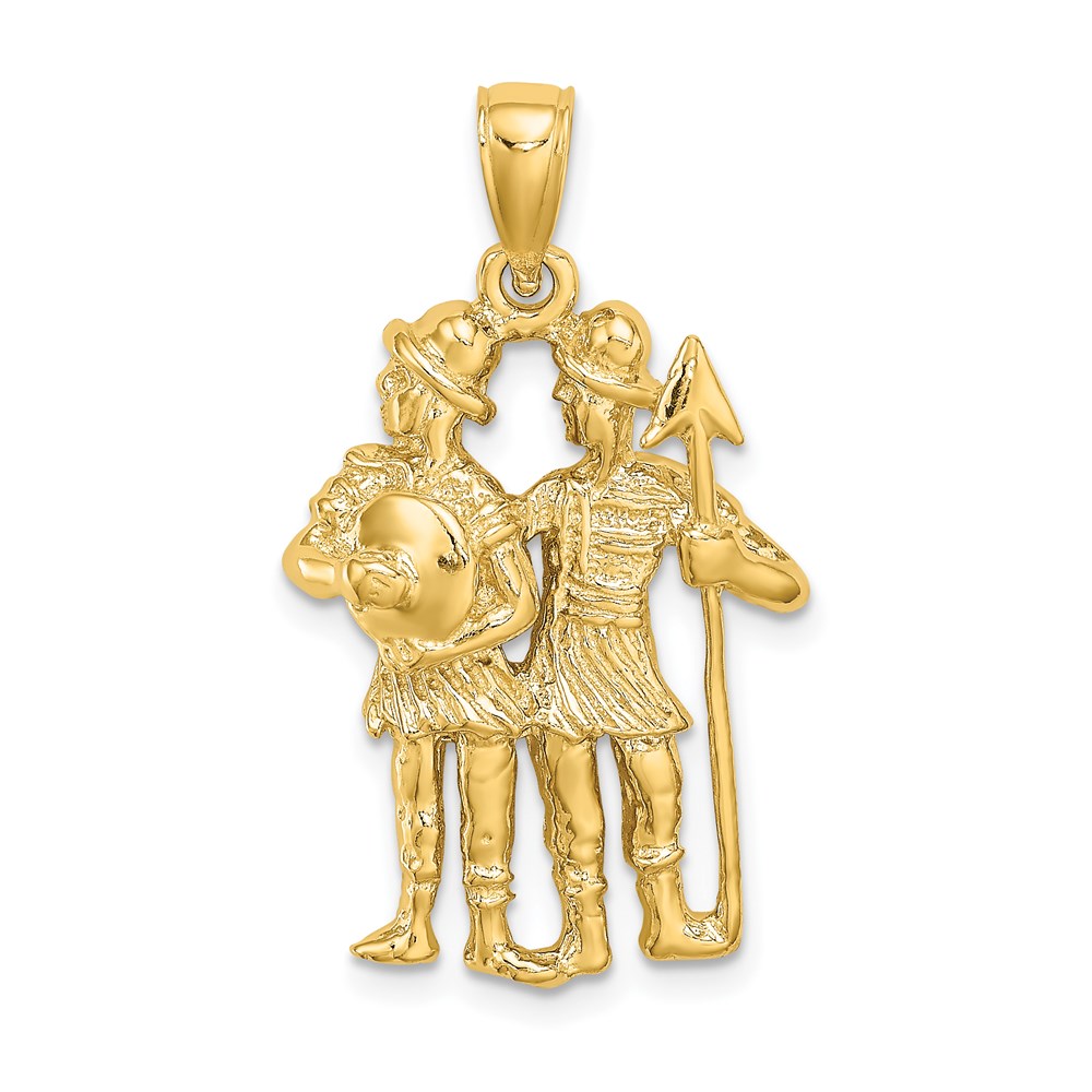 C3169.jpg 14k Large Gemini Zodiac Charm - Image 1
