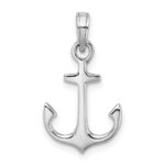 14k White Gold Anchor Pendant - Image 3