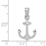14k White Gold Anchor Pendant - Image 5