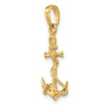 14k 3-D Anchor with Shackle and Entwined Rope Pendant - Image 5