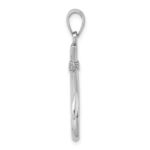14K White Gold 3-D Fish Hook Charm - Image 2