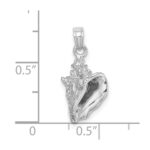 14K White Gold 3-D Conch Shell Charm - Image 3