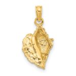 14k Solid Polished Conch Shell Pendant - Image 3