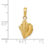 14k Solid Polished Conch Shell Pendant - Image 4
