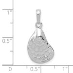 14K White Gold Oyster Shell Pendant - Image 4