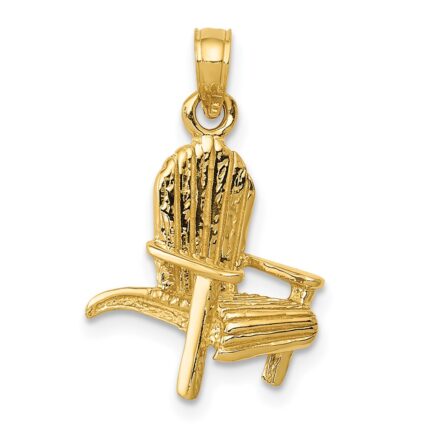 14K 3-D Adirondack Beach Chair Pendant