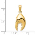 14K 3-D Moveable Stone Crab Claw Pendant - Image 4