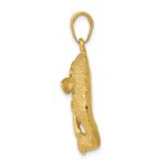 14k Large Bass Fish Jumping Pendant - Image 2