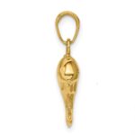 14K Polished 3-D Puffed Dolphin Pendant - Image 2