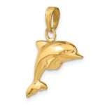14K Polished 3-D Puffed Dolphin Pendant - Image 4