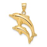 14k Dolphin Pair Pendant - Image 3