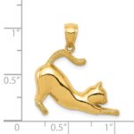 14k Stretching Cat Pendant - Image 4