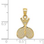 14k Double Tennis Racquet Charm - Image 3