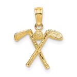 14k 3-D Golf Clubs with Ball Charm