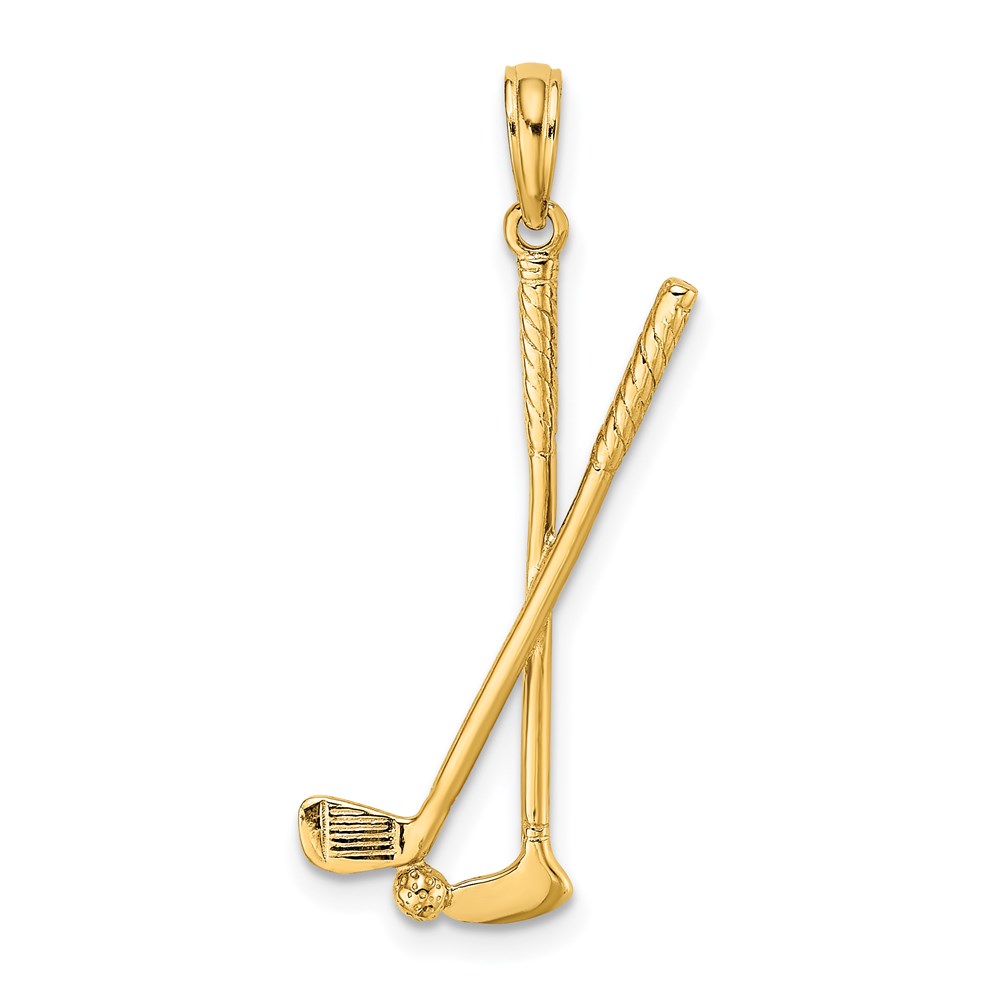 C3546.jpg 14k 3-D Double Golf Clubs with Ball Charm - Image 1