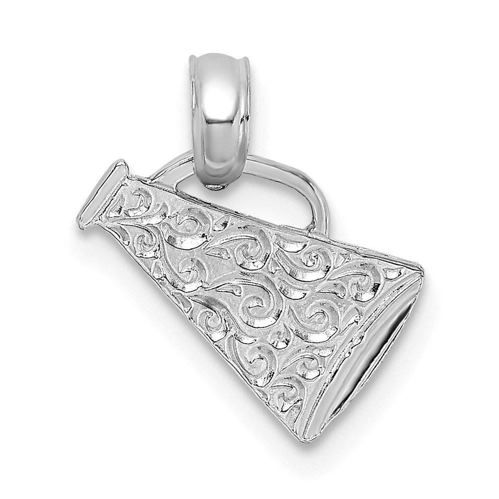 C3551W.jpg 14K White Gold Megaphone with Handle Pendant - Image 1