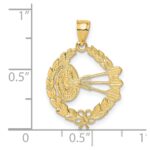 14k Dart Board and Darts in Leaf Design Charm - Image 3