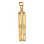 14k 3-D Snow Skis Pendant