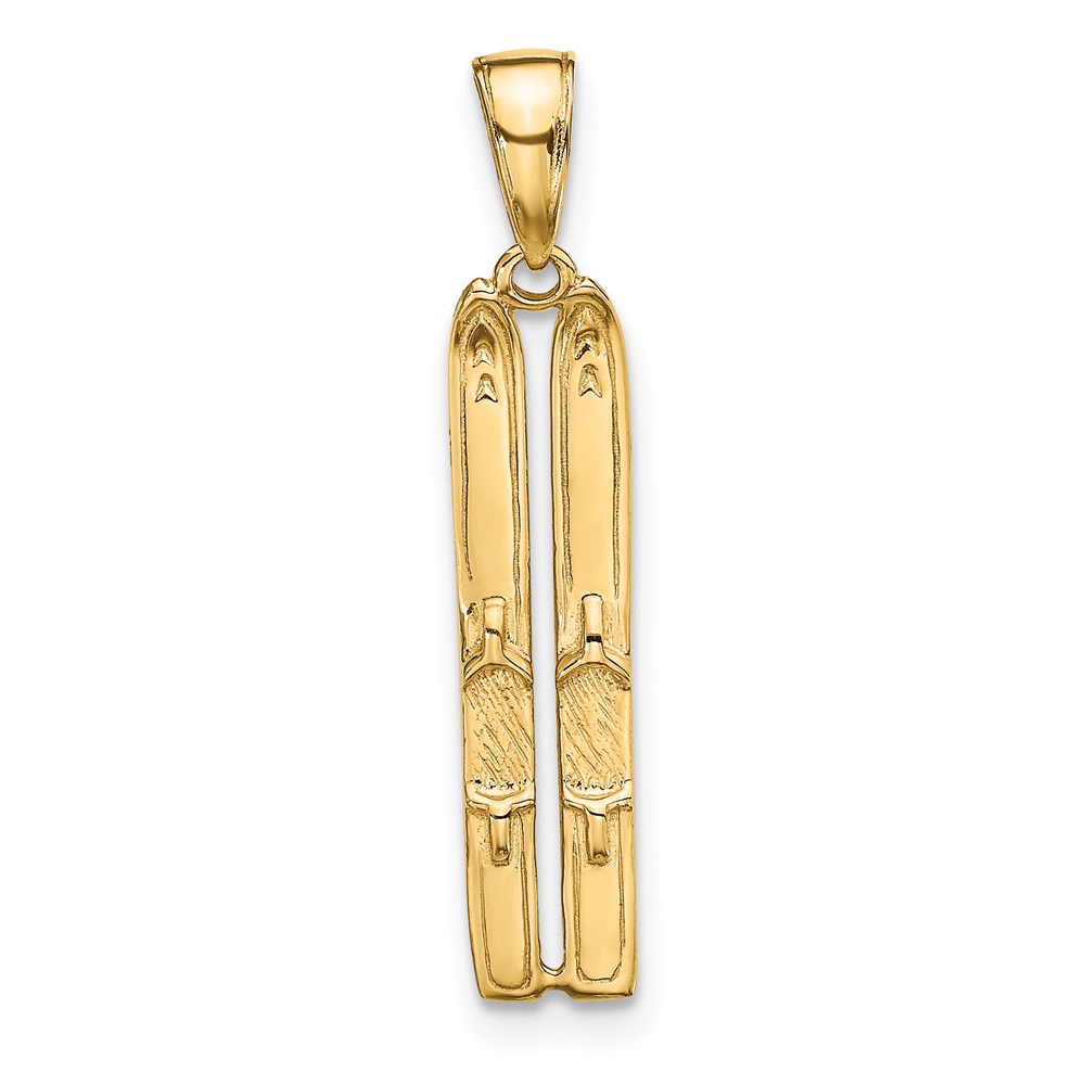 C3576.jpg 14k 3-D Snow Skis Pendant - Image 1