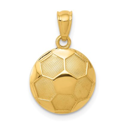 14k Domed Soccer Ball Pendant