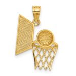 14k Basketball in Hoops with Backboard Pendant - Image 3