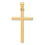 14k Polished Hollow Cross Pendant - Image 3