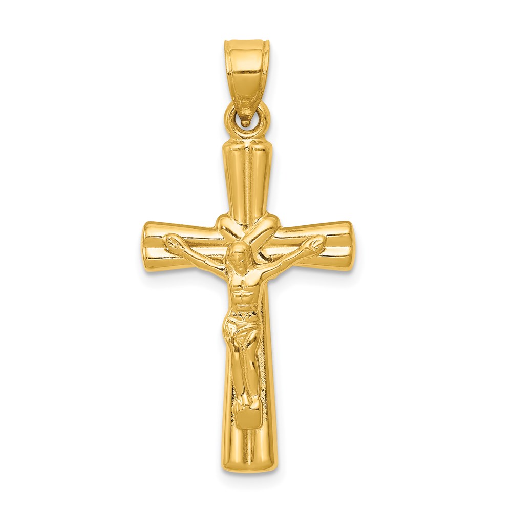 C3690.jpg 14K Hollow Crucifix Reversible to X-Center Cross Pendant - Image 1