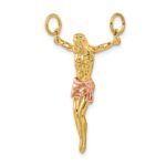 14k Two-tone Rose Corpus Pendant - Image 5
