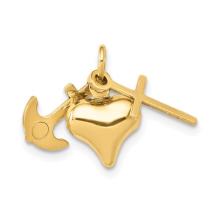 14K 3-D Faith, Hope And Charity Charm