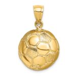 14k Large 3-D Soccer Ball Charm