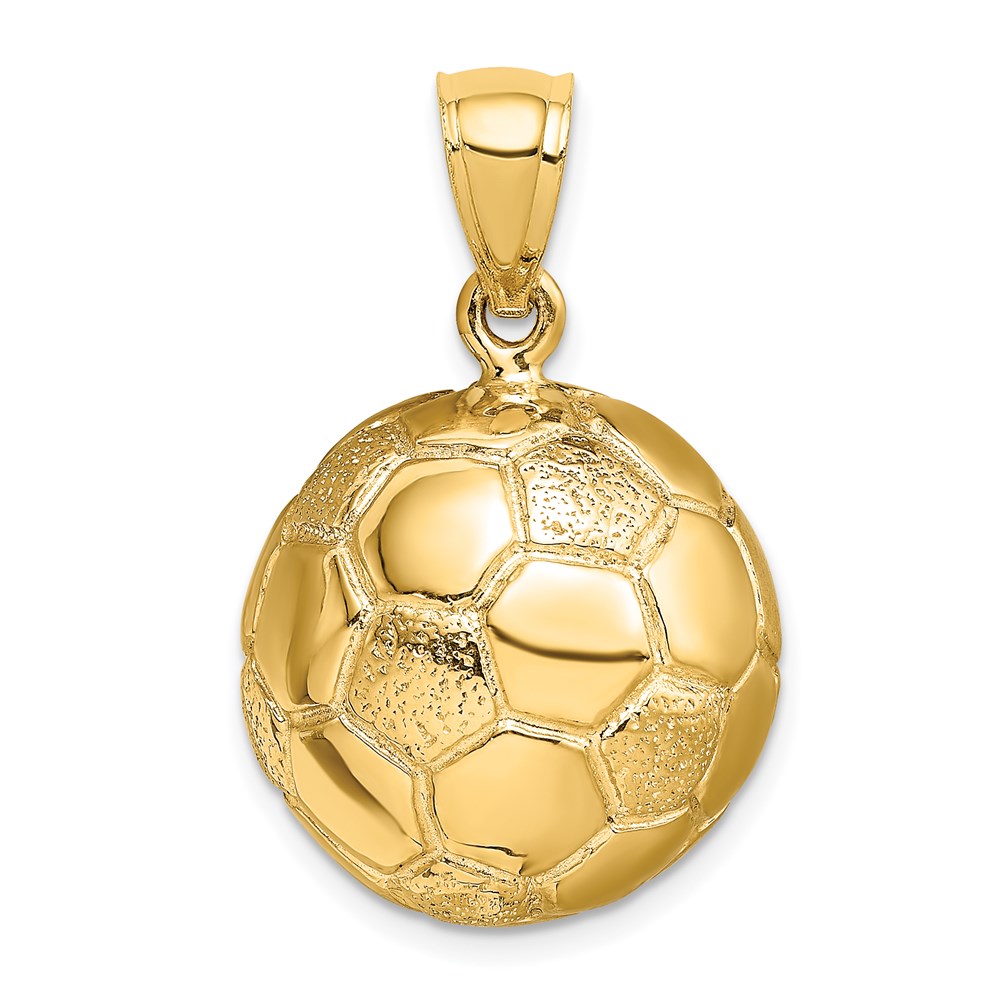 C3760.jpg 14k Large 3-D Soccer Ball Charm - Image 1