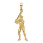 14k 3-D Baseball Player with Bat Charm