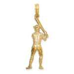 14k 3-D Baseball Player with Bat Charm - Image 4