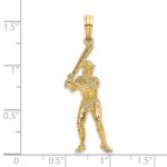 14k 3-D Baseball Player with Bat Charm - Image 3