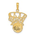 14k Swoosh Basketball and Net Pendant - Image 3