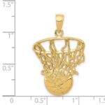 14k Swoosh Basketball and Net Pendant - Image 4