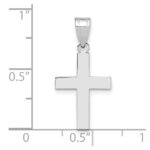 14k White Gold Polished Cross Charm - Image 4