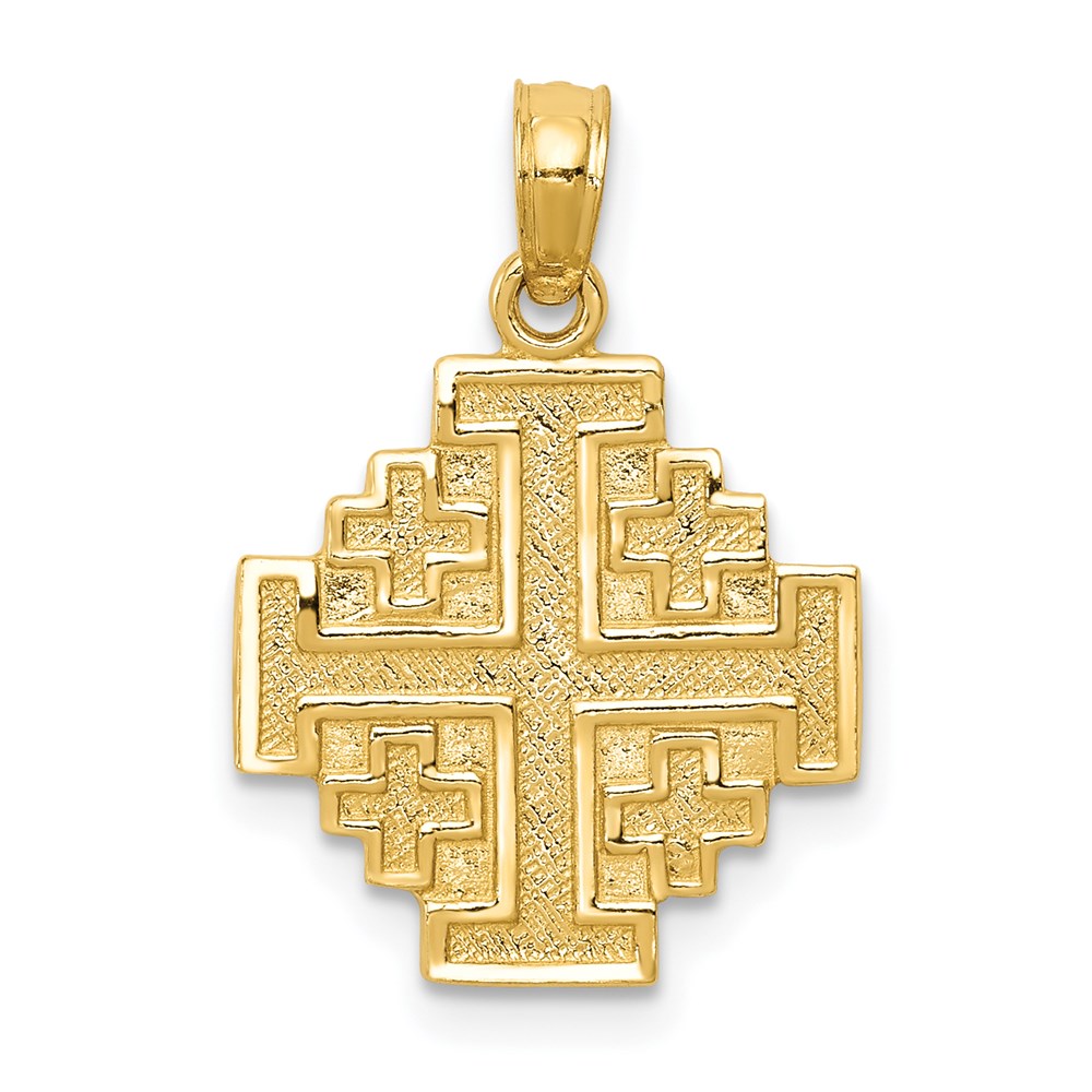 C3832.jpg 14k Jerusalem Cross Pendant - Image 1