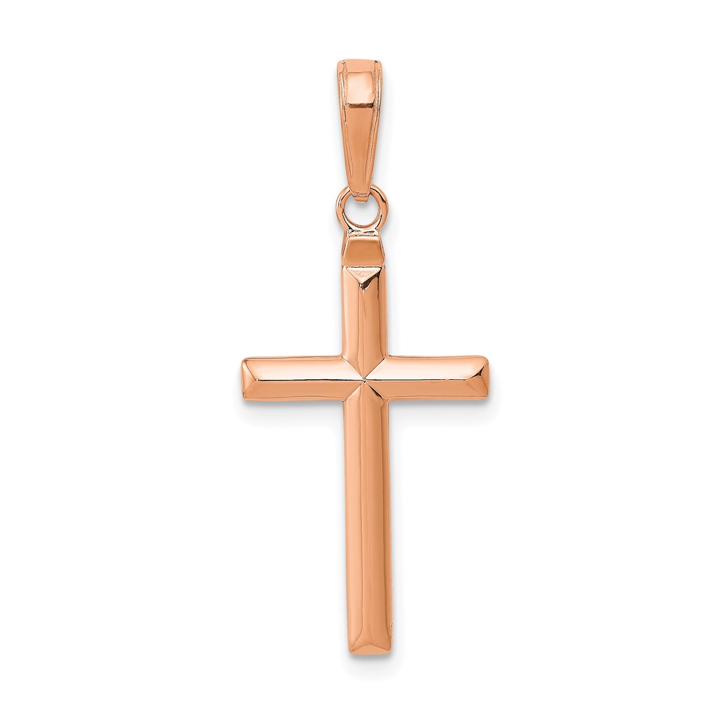 C3865R.jpg 14k Rose Gold Reversible Same on Both Sides Latin Cross Pendant - Image 1