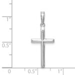 14k White Gold Reversible Same on Both Sides Latin Cross Pendant - Image 5