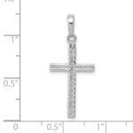 14K White Gold Latin Cross Pendant - Image 4