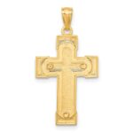 14k Two-tone Crucifix Pendant - Image 3
