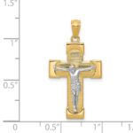 14k Two-tone Crucifix Pendant - Image 4