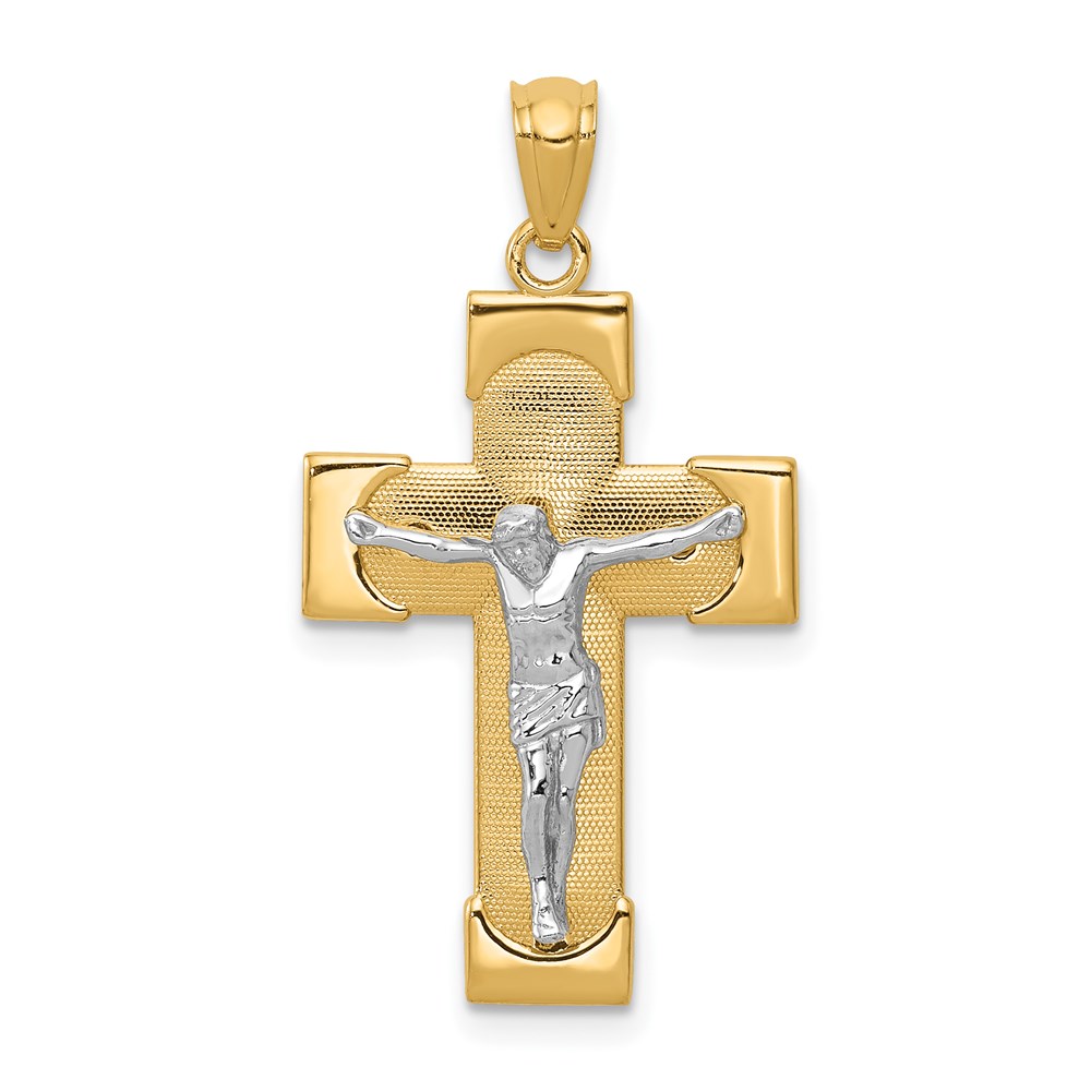C3902.jpg 14k Two-tone Crucifix Pendant - Image 1